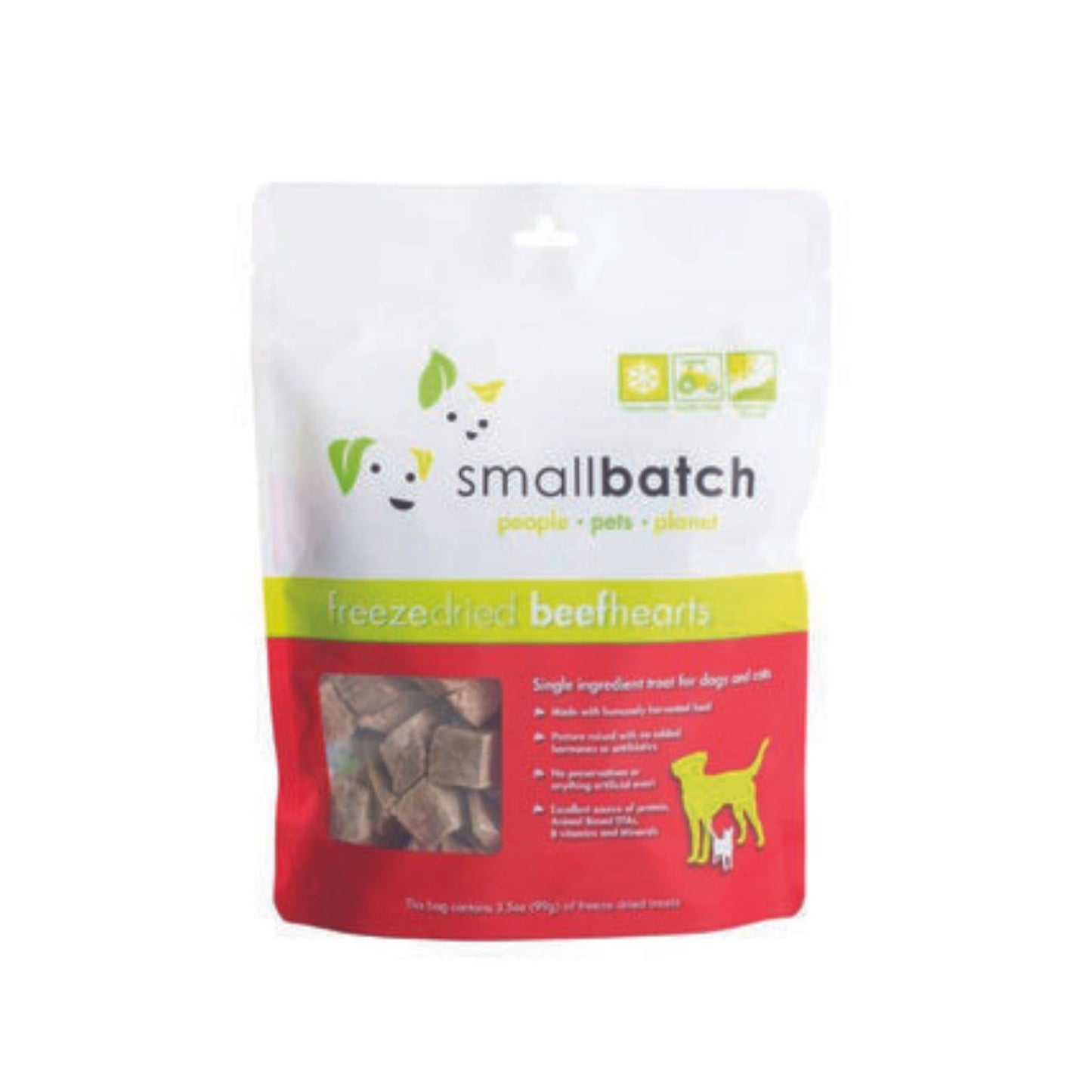 SmallBatch Freeze Dried Beef Hearts Dog & Cat Treats 3.5oz