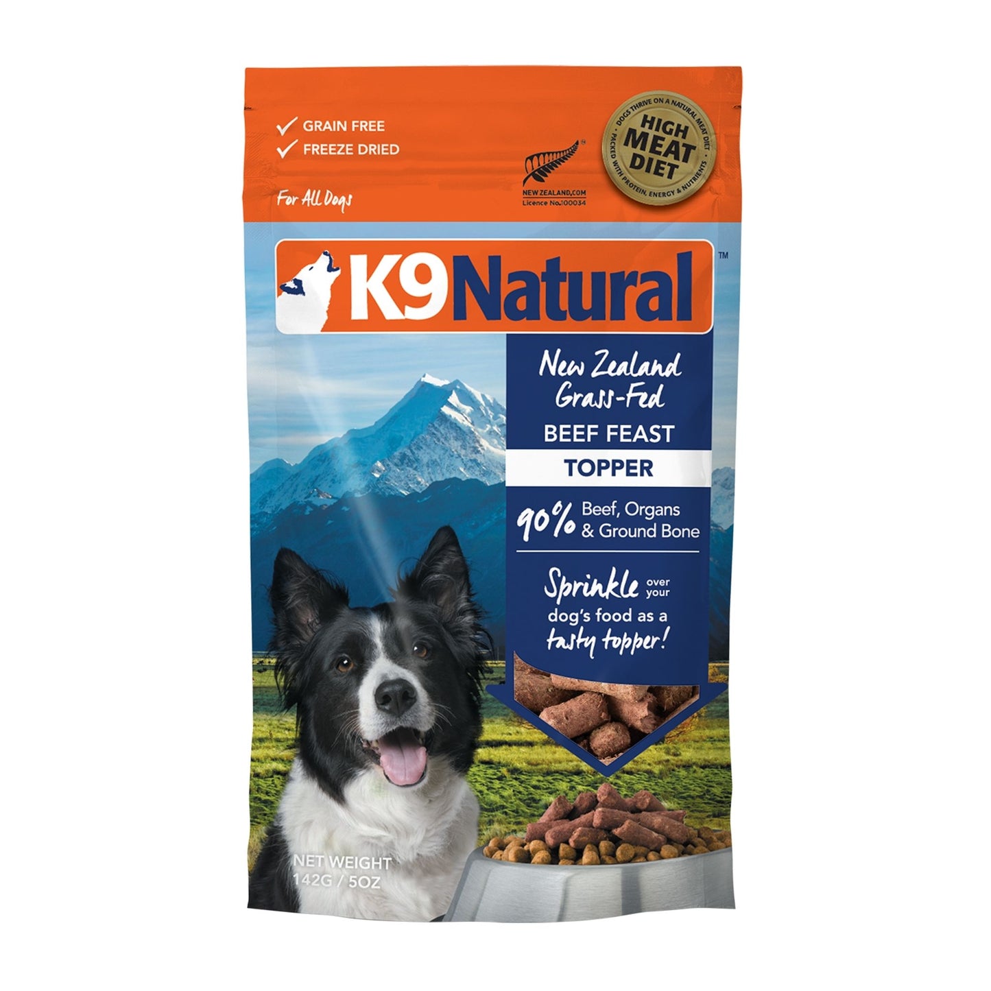 K9 Natural Freeze Dried Beef (Toppers) 142g