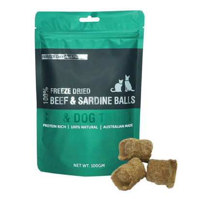 Freeze Dry Australia Beef & Sardine Balls 100g