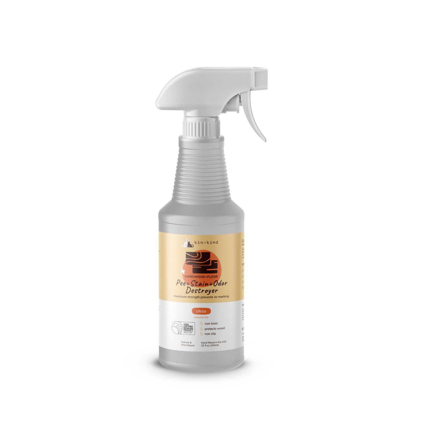 Kin + Kind Pee + Stain + Odor Destroyer (Hardwood + Floor) - Citrus 32oz