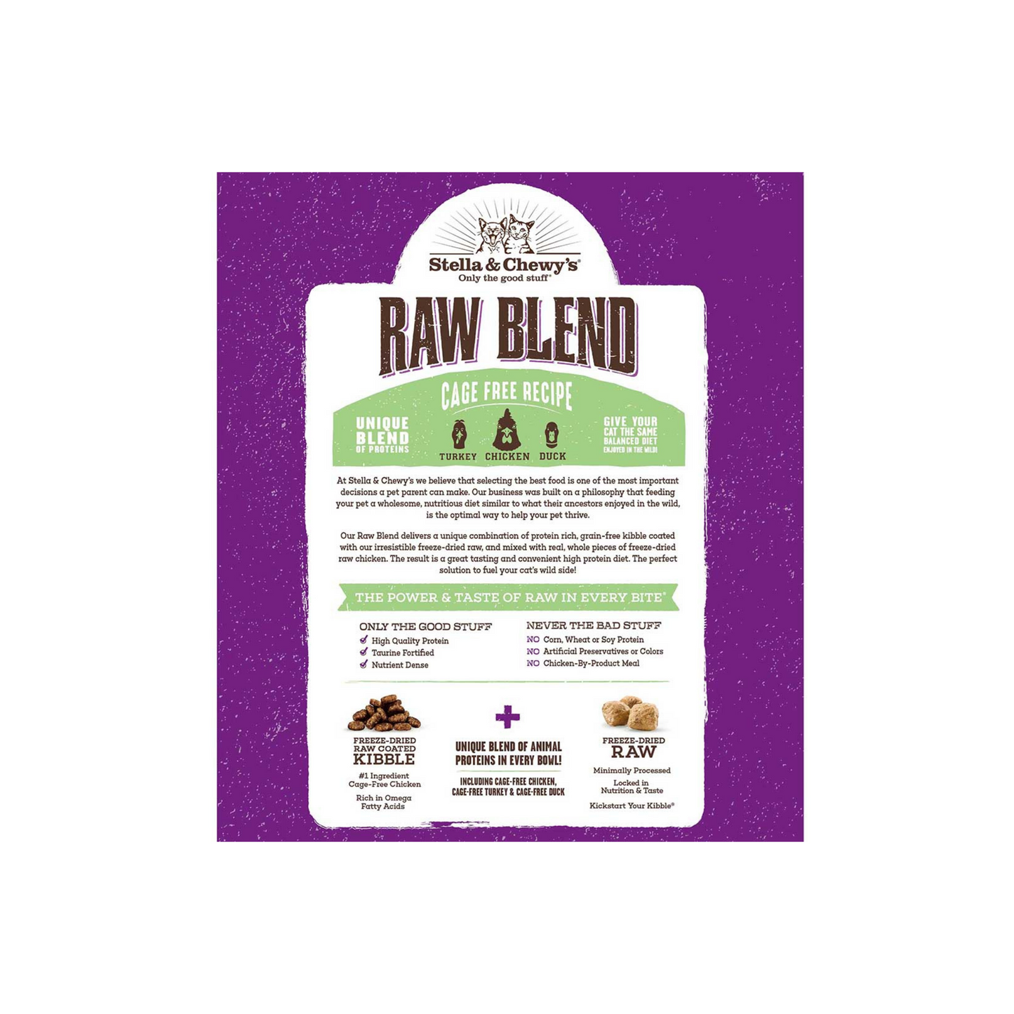 Stella and Chewy's Raw Blend Cage Free Poultry Recipe Cat Dry Food (2 Sizes)