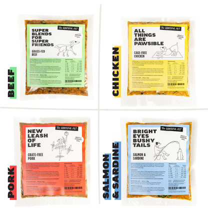 The Grateful Pet Cooked Mix for Dogs - 4 Pouches (4 x 250g)