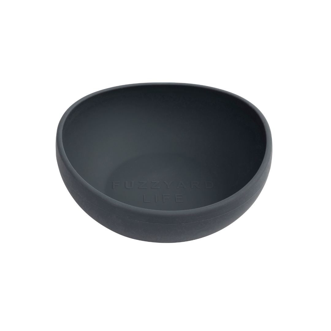 FuzzYard Life Silicone Dog Feeding Bowl - Slate Grey (3 Sizes)