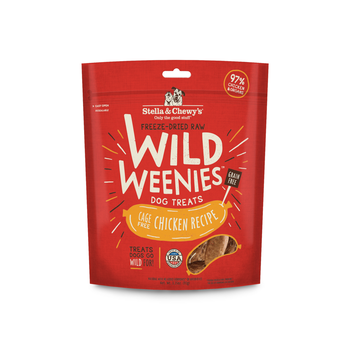 Stella and Chewy's WildWeenies Chicken Freeze Dried Dog Treat 3.25oz
