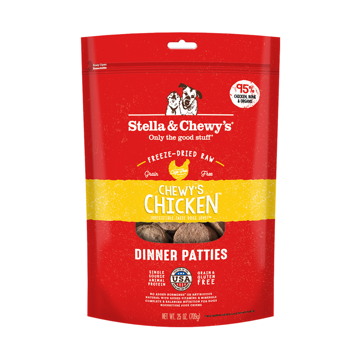 Stella and Chewy's Chicken Dinner Patties Freeze Dried Dog Food (2 Sizes)