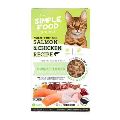 [BUY 1 FREE 1] Simple Food Project Freeze Dried Cat Food - Salmon & Chicken Recipe (3 Sizes)