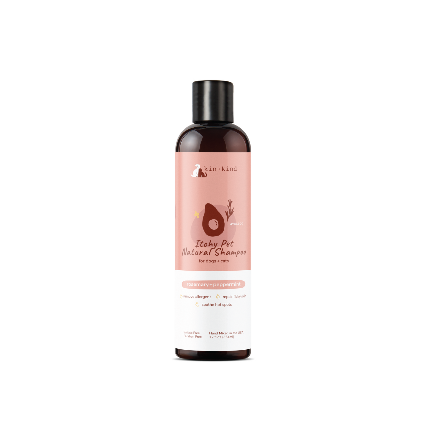 Kin + Kind Itchy Pet Natural Shampoo - Rosemary & Peppermint 12oz
