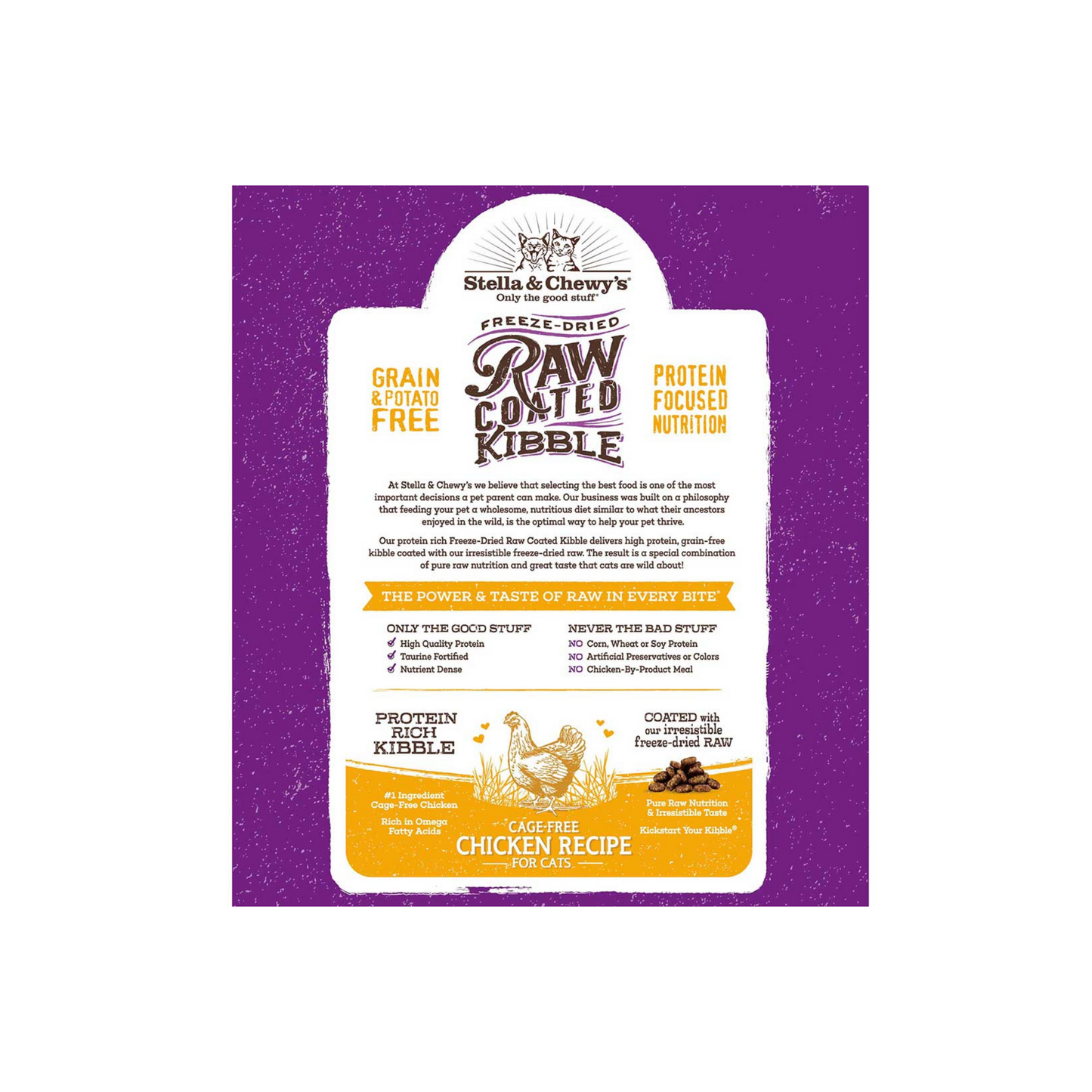 Stella and Chewy's Raw Coated Kibble Cage Free Chicken Recipe Cat Food (2 Sizes)