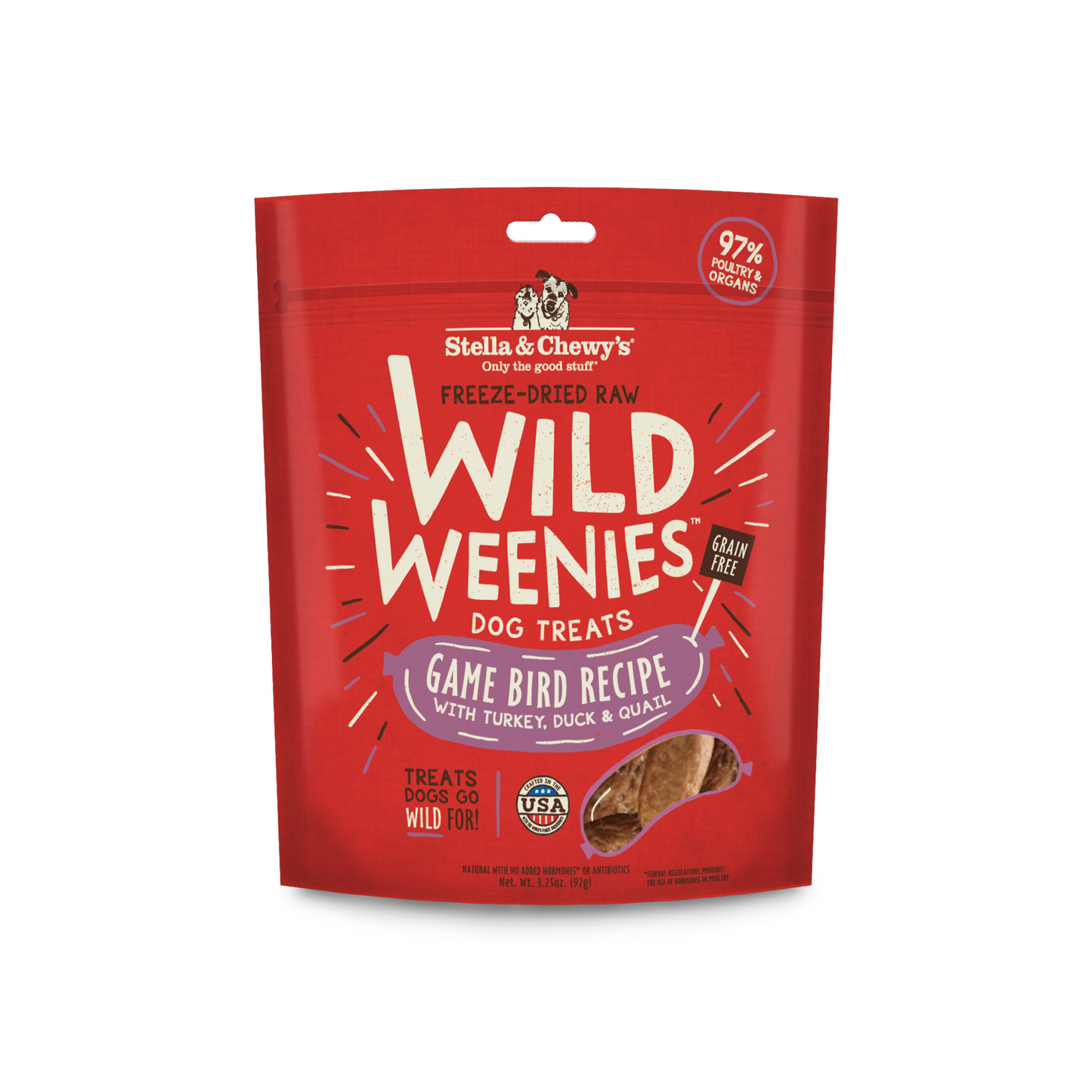 Stella and Chewy's WildWeenies Game Bird Freeze Dried Dog Treat 3.25oz