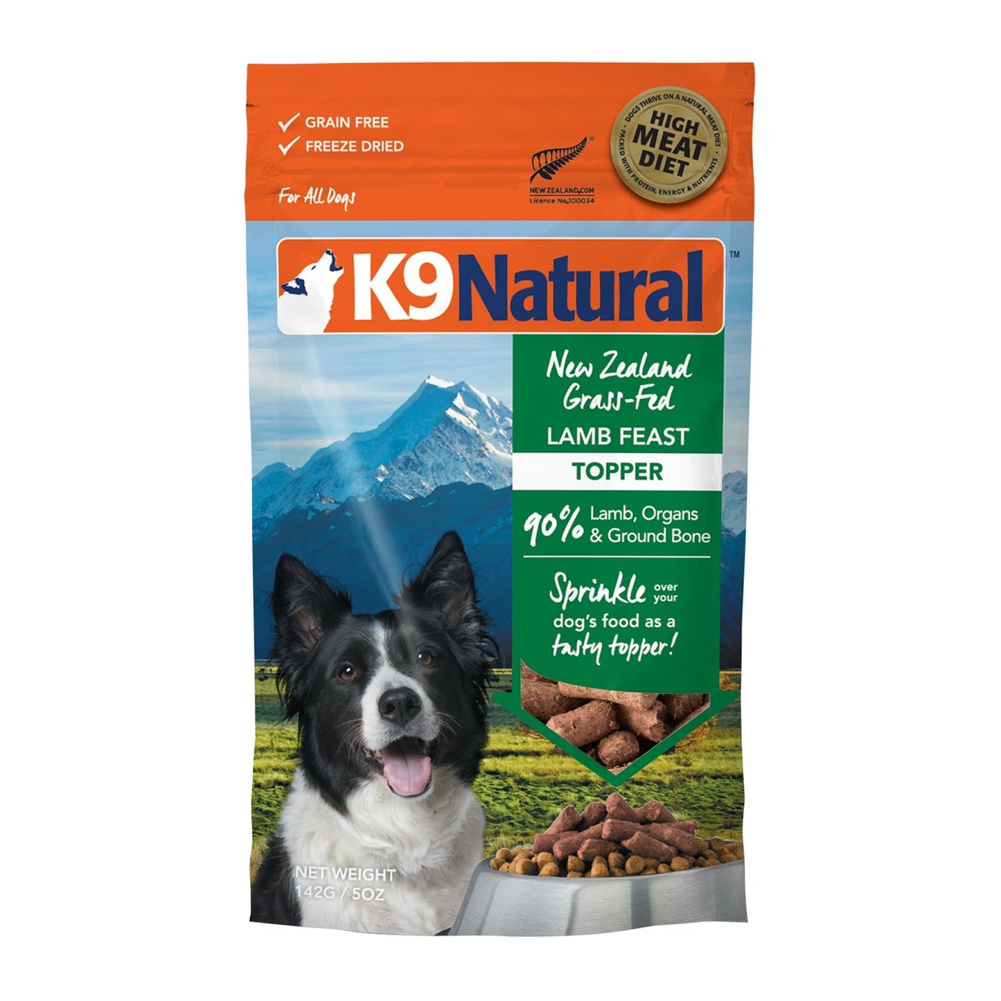 K9 Natural Freeze Dried Lamb (Toppers) 142g