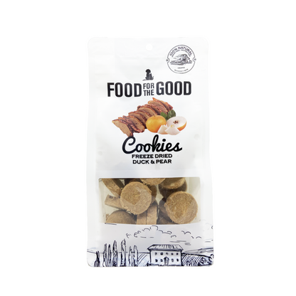 Food For The Good Freeze Dried Cat & Dog Treats - Duck & Pear Cookies 70g