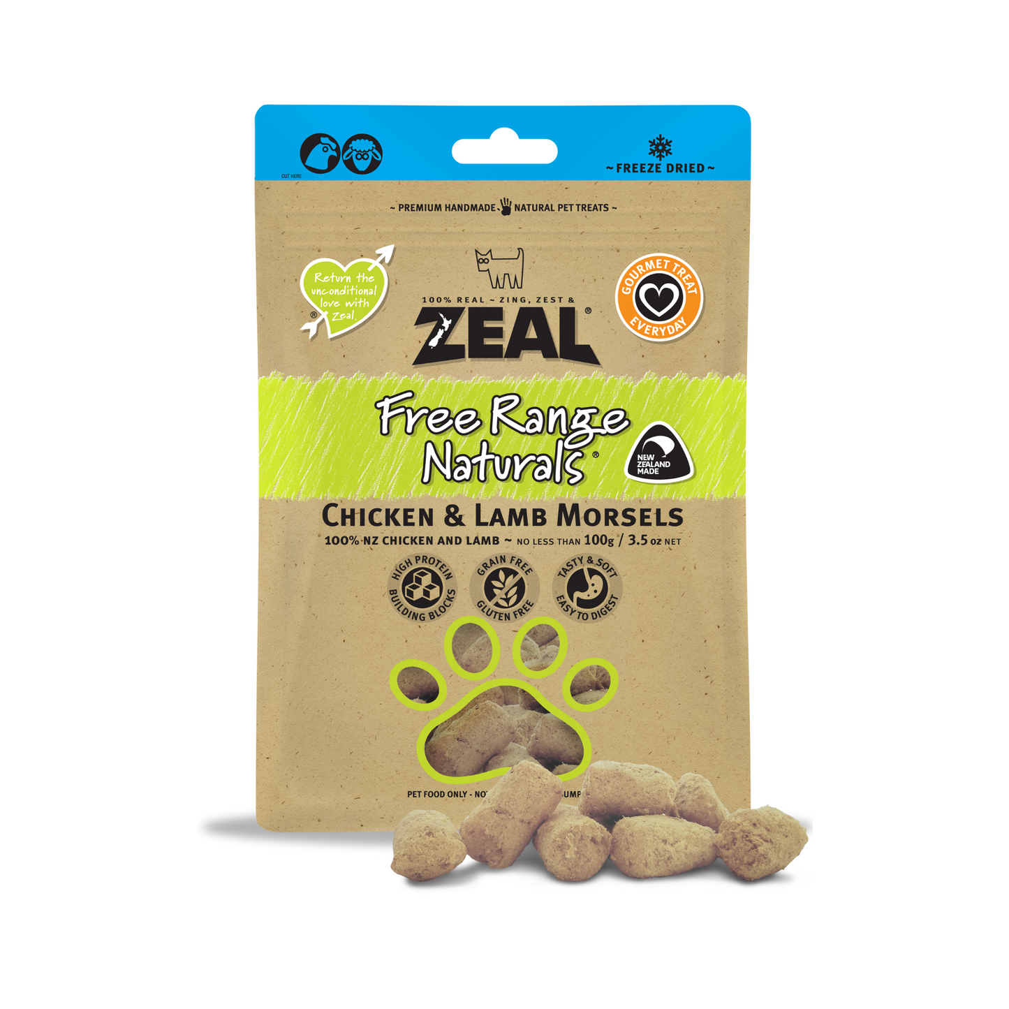 ZEAL Freeze Dried Chicken & Lamb Morsels Dog Treat 100g