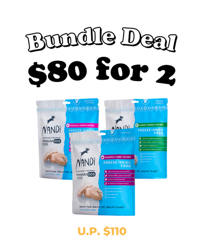 [BUNDLE DEAL] Nandi Freeze Dried Dog food 14oz x 2