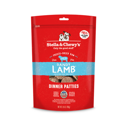 Stella and Chewy's Dandy Lamb Dinner Patties Freeze Dried Dog Food (2 Sizes)
