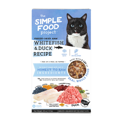 [BUY 1 FREE 1] Simple Food Project Freeze Dried Cat Food - Whitefish & Duck Recipe (3 Sizes)