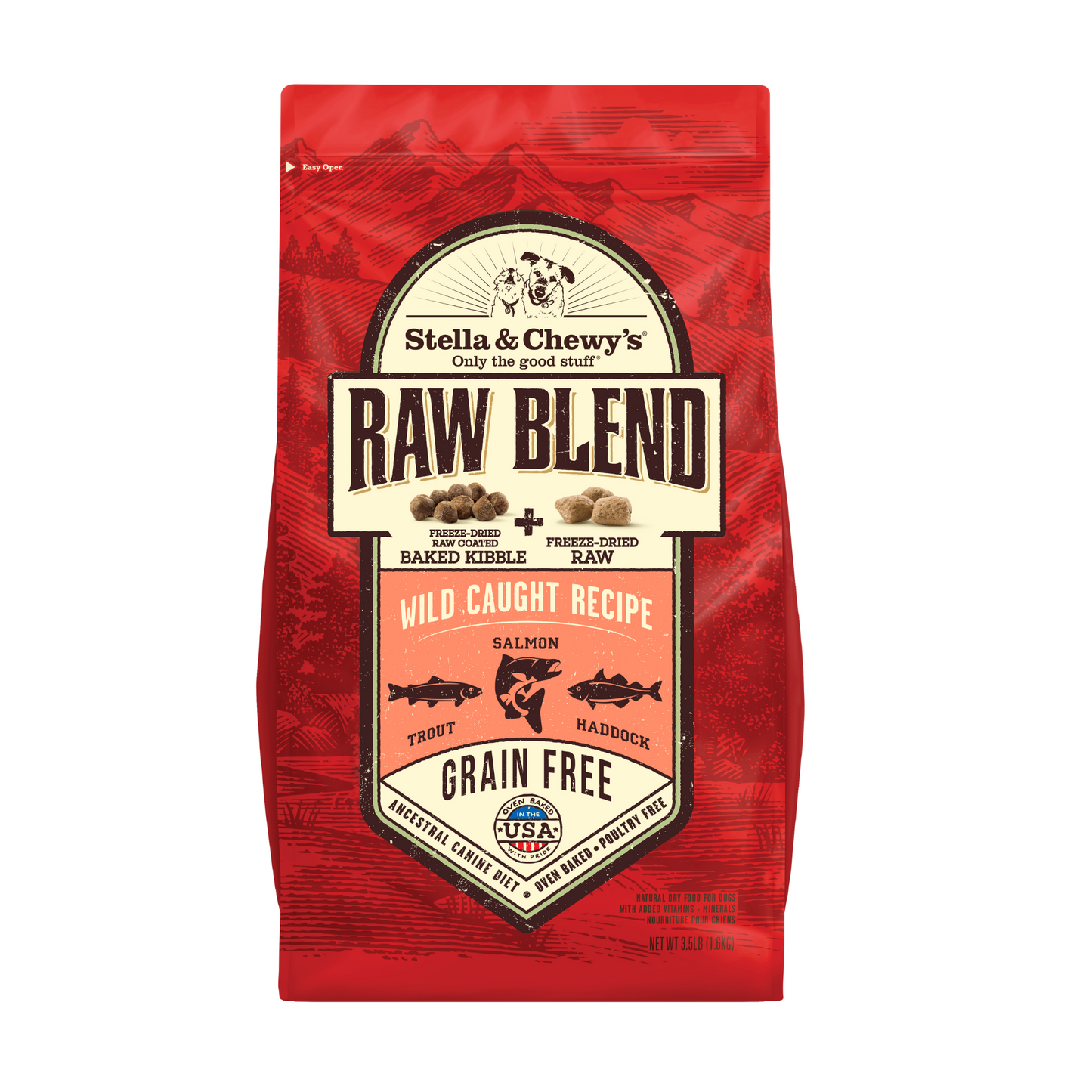 Stella and Chewy's Raw Blend Wild Caught Trout, Salmon & Haddock Dry Dog Food (2 Sizes)
