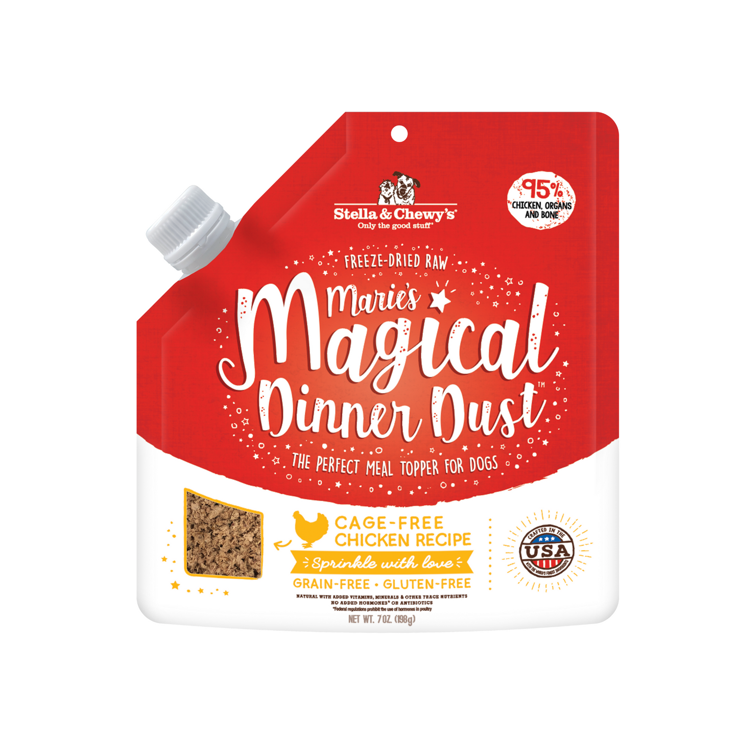 Stella and Chewy's Marie's Magical Dinner Dust Cage Free Chicken Dog Topper 7oz