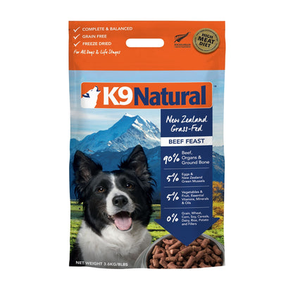 K9 Natural Freeze Dried Beef (3 Sizes)