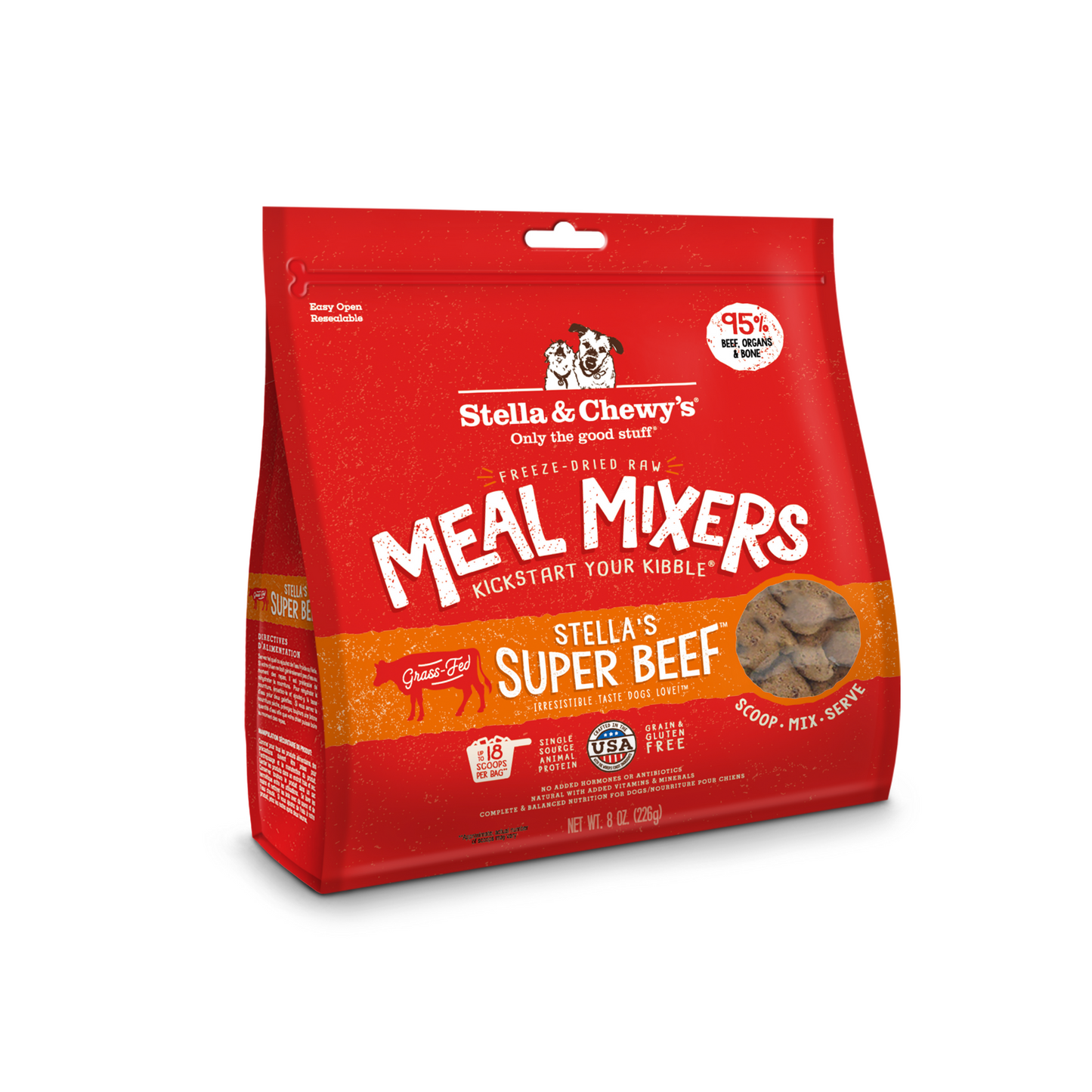 Stella and Chewy's Freeze Dried Super Beef Meal Mixers Dog Topper (2 Sizes)