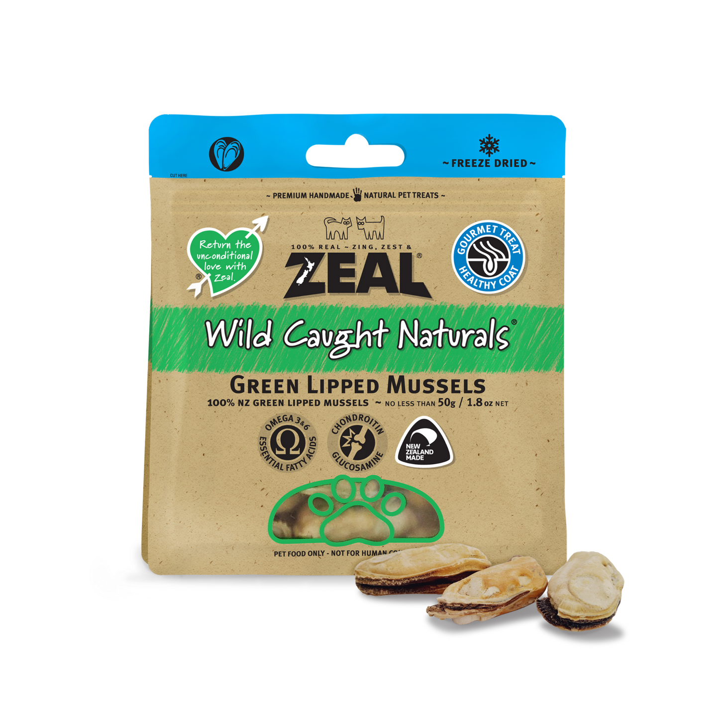 ZEAL Freeze Dried Mussels Dog & Cat Treat 50g