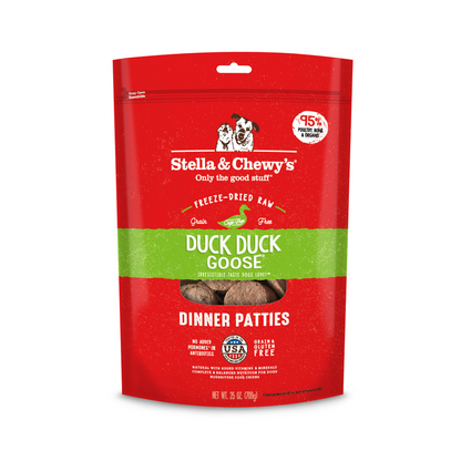 Stella and Chewy's Duck Duck Goose Dinner Patties Freeze Dried Dog Food (2 Sizes)