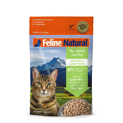 Feline Natural Freeze Dried Chicken & Lamb Cat Food (3 Sizes)