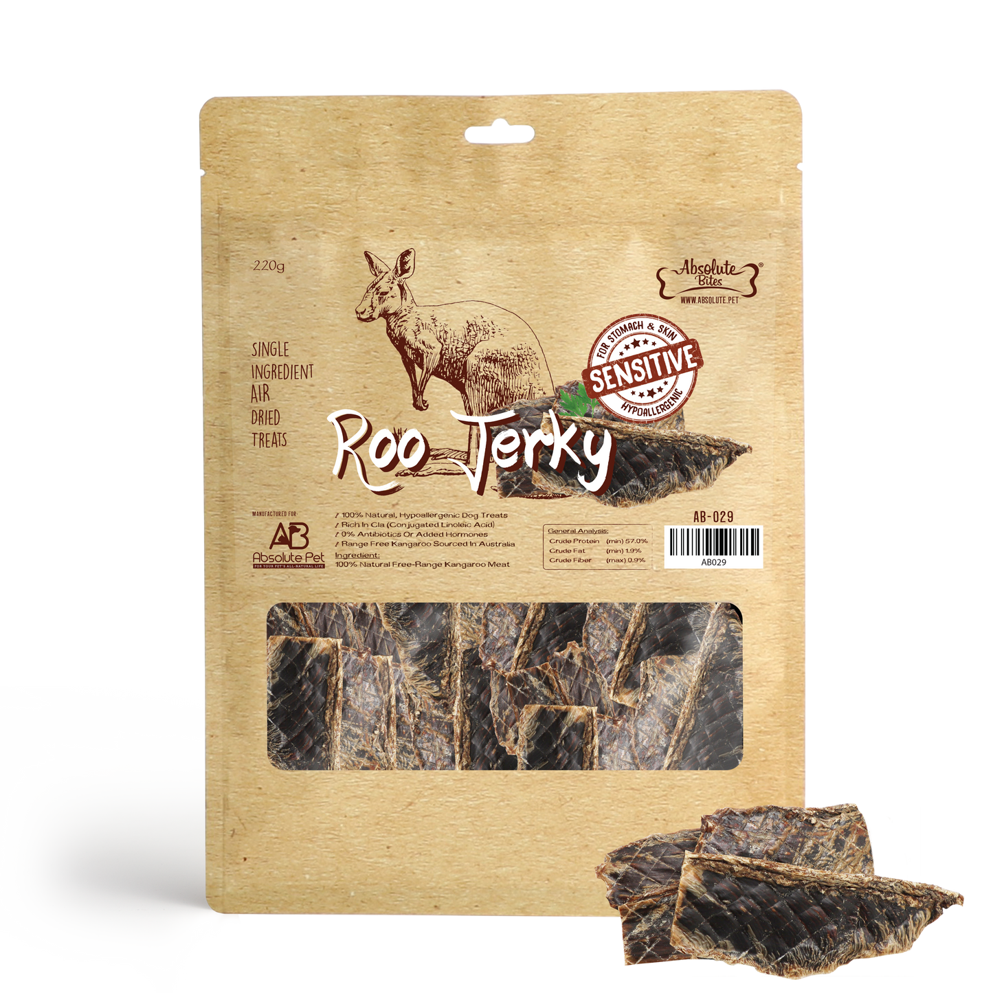 Absolute Bites Roo Jerky (2 Sizes)