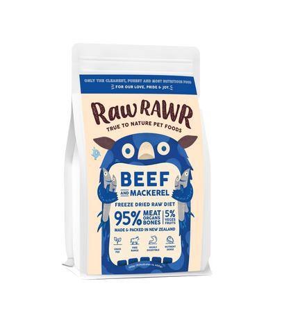 RAW RAWR Freeze Dried Beef & Mackerel Balanced Diet for Dogs & Cats(3 Sizes)