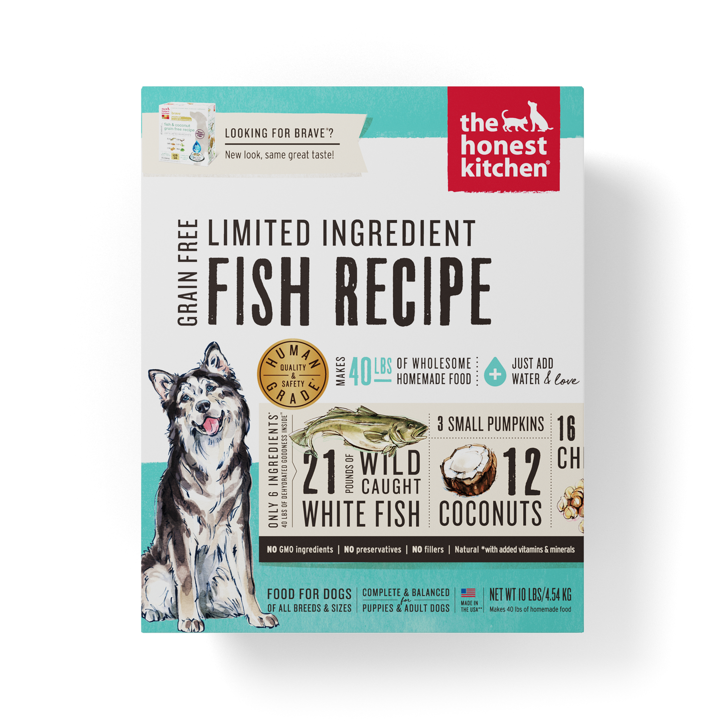 The Honest Kitchen Dehydrated Limited Ingredients Dog Food - Fish Recipe (Brave) (2 Sizes)