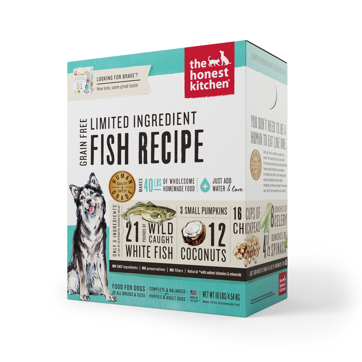 The Honest Kitchen Dehydrated Limited Ingredients Dog Food - Fish Recipe (Brave) (2 Sizes)