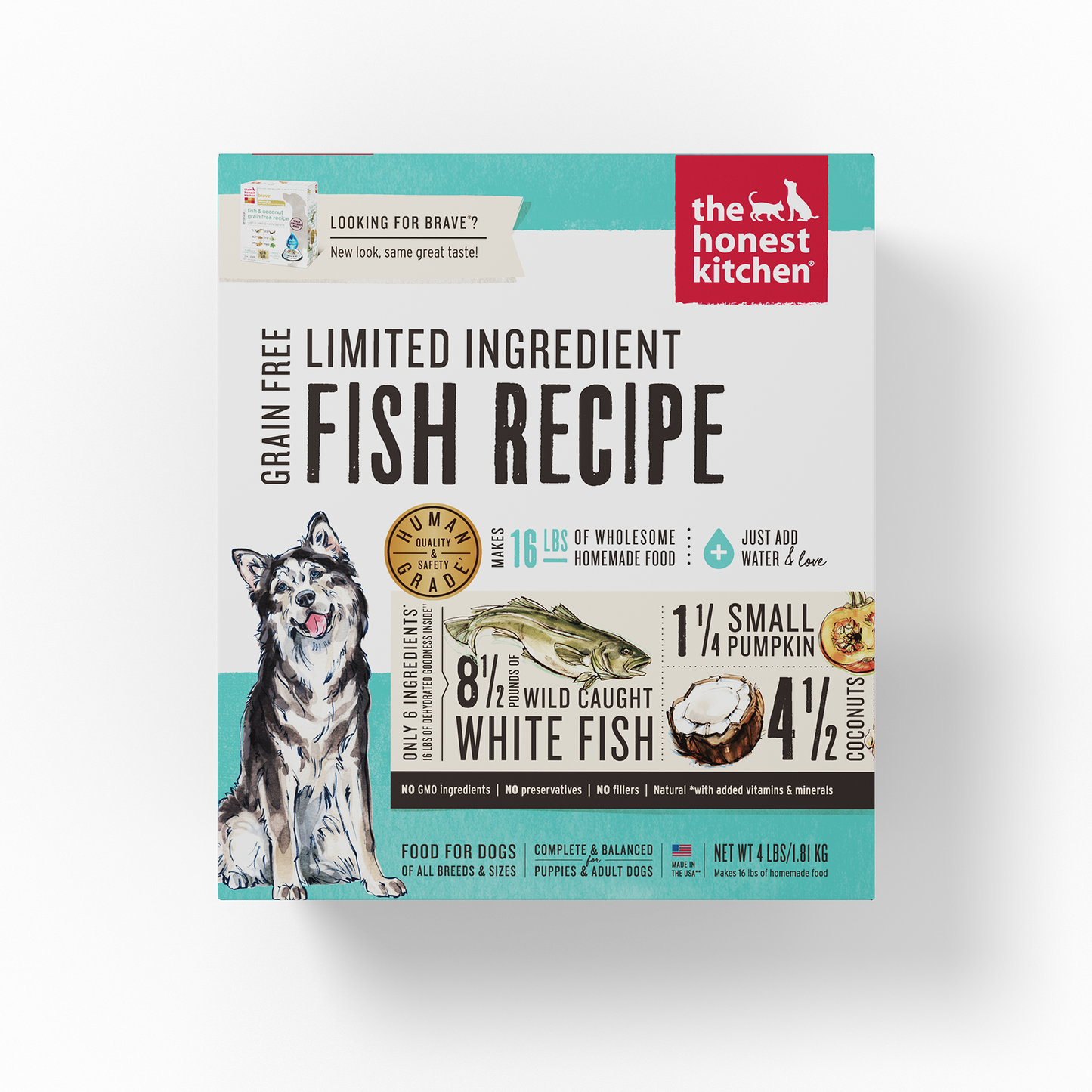 The Honest Kitchen Dehydrated Limited Ingredients Dog Food - Fish Recipe (Brave) (2 Sizes)