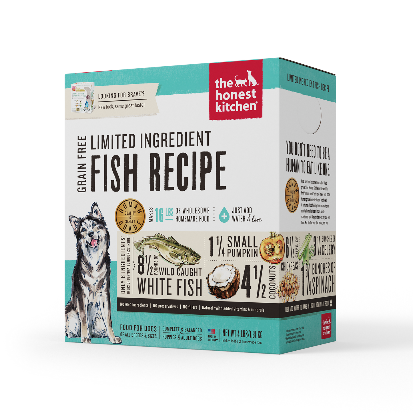 The Honest Kitchen Dehydrated Limited Ingredients Dog Food - Fish Recipe (Brave) (2 Sizes)