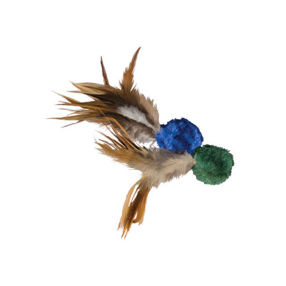 KONG Naturals Cat Crinkle Ball with Feathers (Assorted)