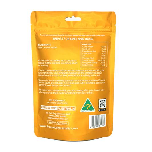 [BUNDLE] Freeze Dry Australia Dog & Cat Treats - Whole Chicken Hearts 100g