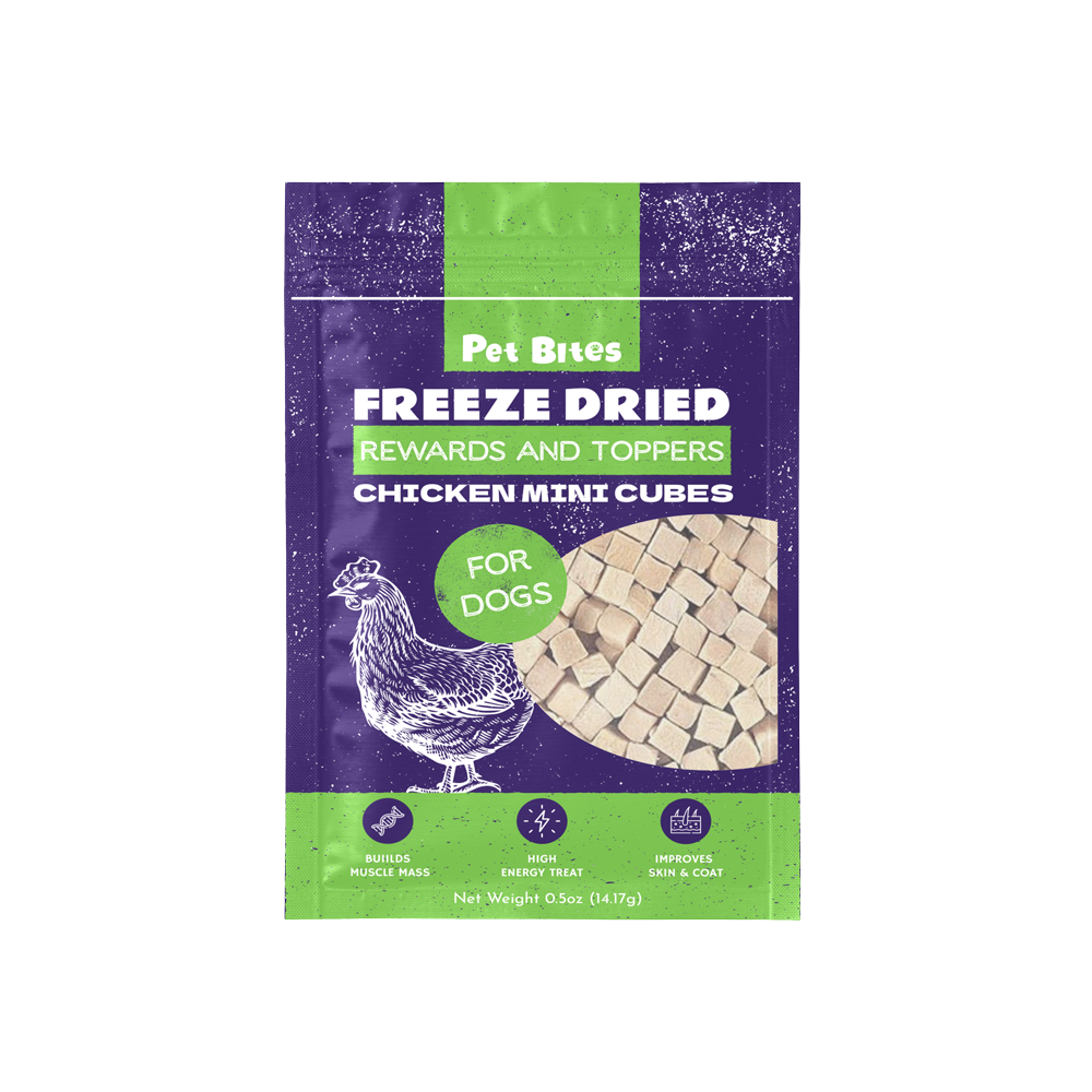 Pet Bites Freeze Dried Rewards & Toppers for Dogs 15g - Chicken Cubes
