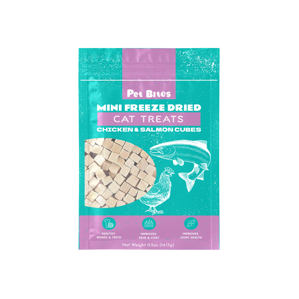 Pet Bites Mini Freeze Dried Treats for Cats 15g - Chicken & Salmon Cubes