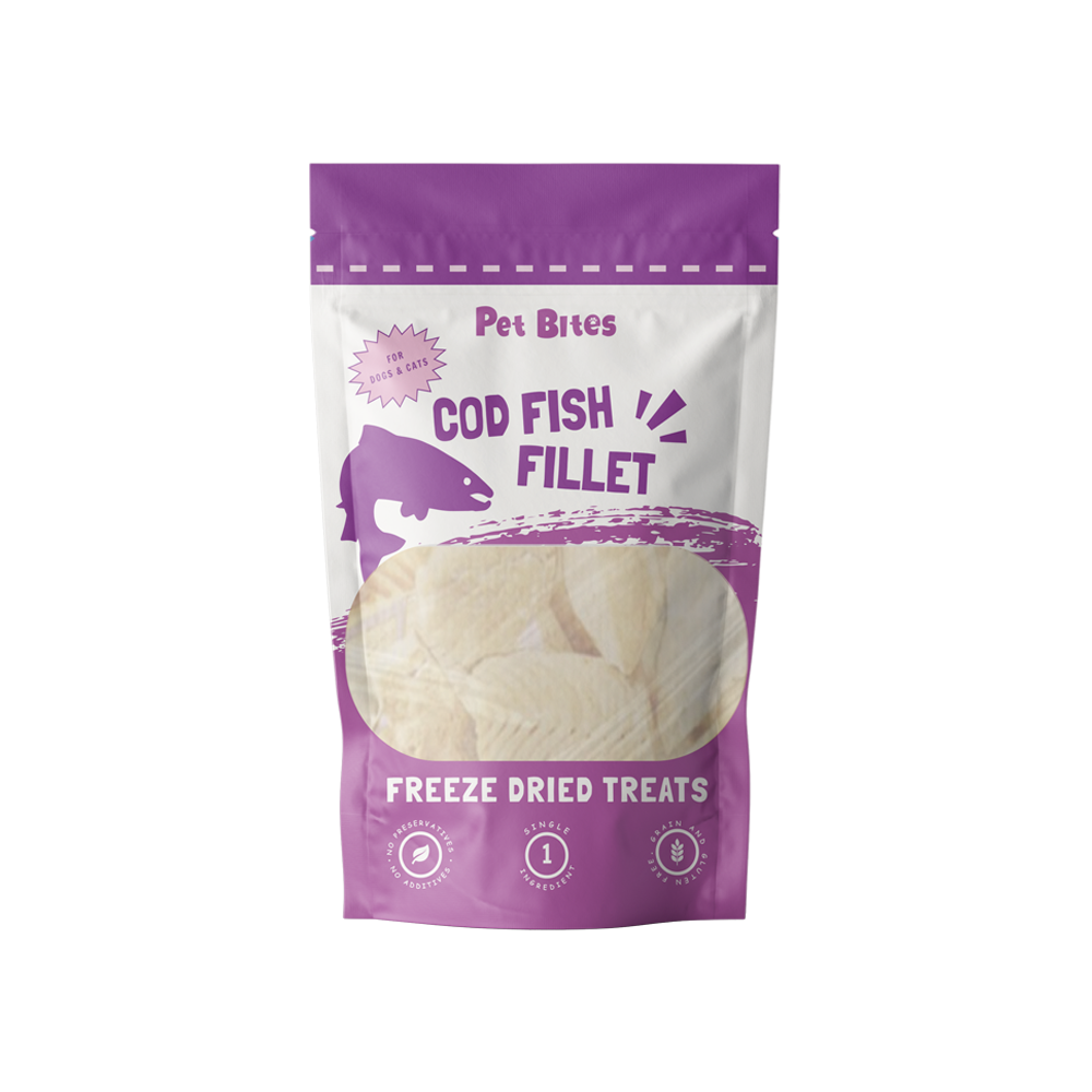 Pet Bites Freeze Dried Dog & Cat Treats - Cod Fish 50g
