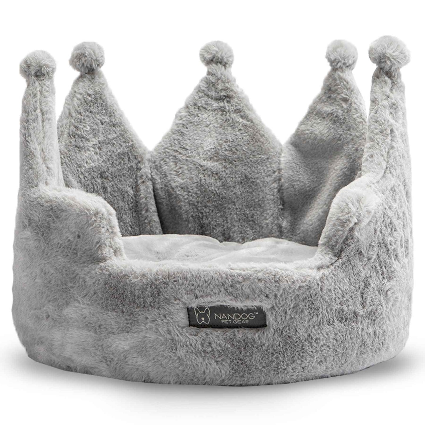 Nandog Crown Bed Super Soft Luxe Bed - Cloud Grey