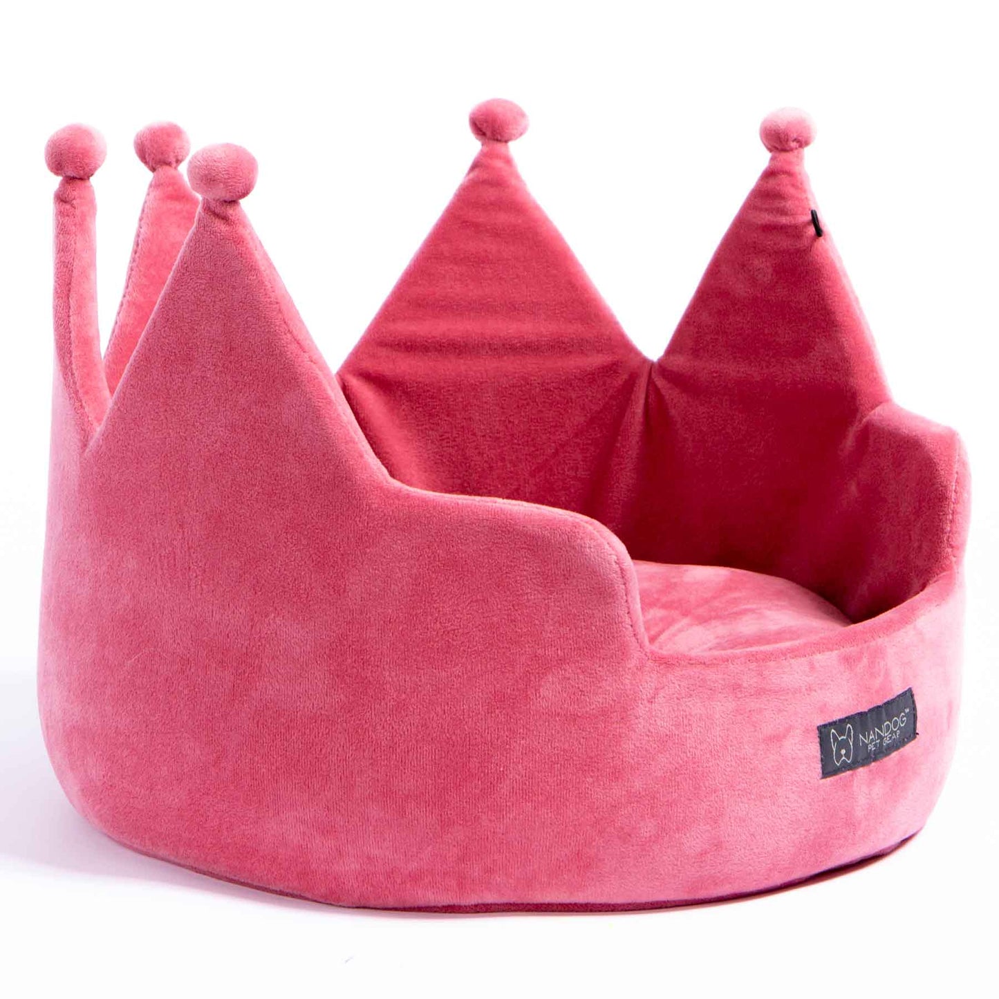 Nandog Crown Bed Super Soft Luxe Bed - Plush Pink