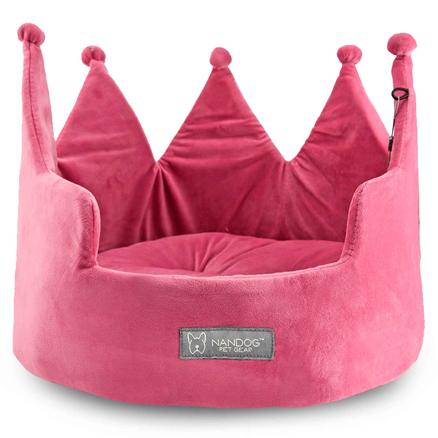 Nandog Crown Bed Super Soft Luxe Bed - Plush Pink