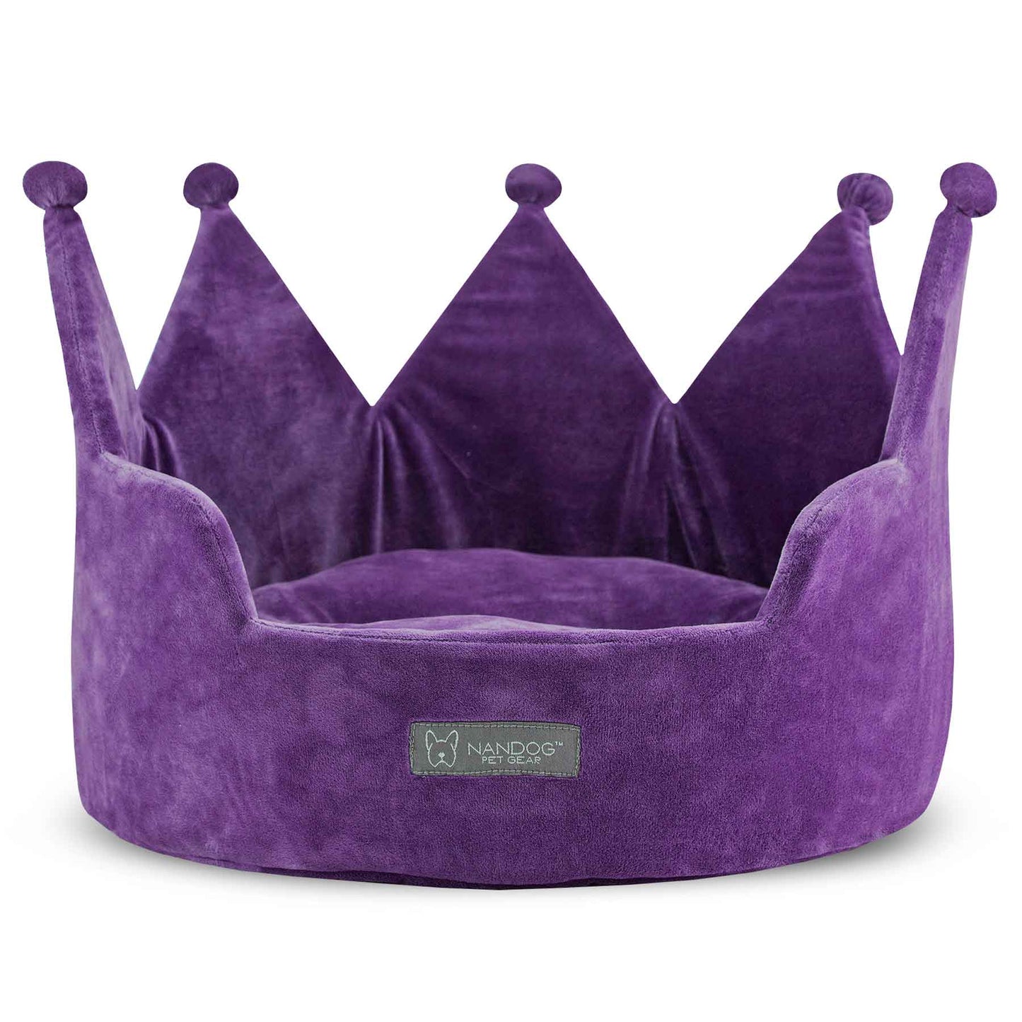 Nandog Crown Bed Super Soft Luxe Bed - Plush Purple