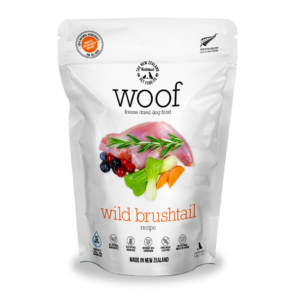 WOOF Freeze Dried Raw Wild Brushtail Dog (2 Sizes)