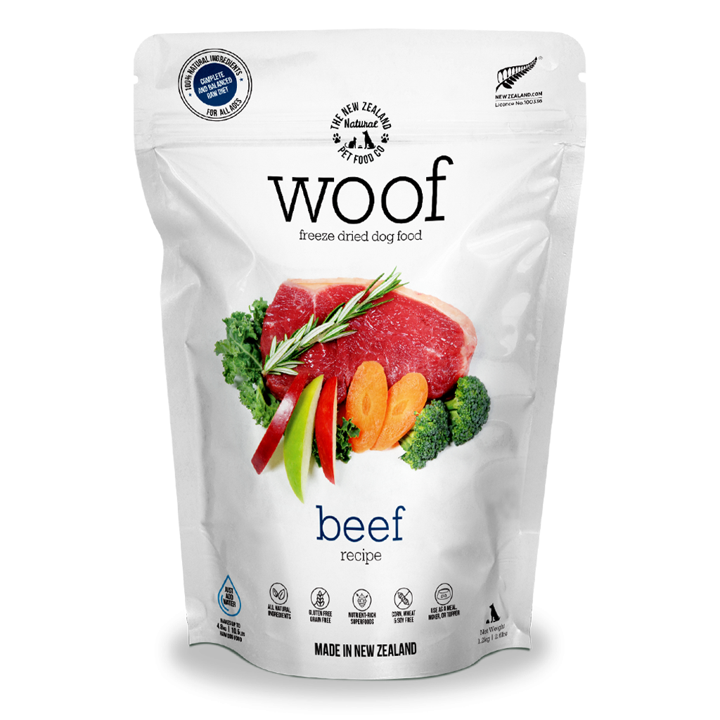 WOOF Freeze Dried Raw Beef Dog Food (2 Sizes)