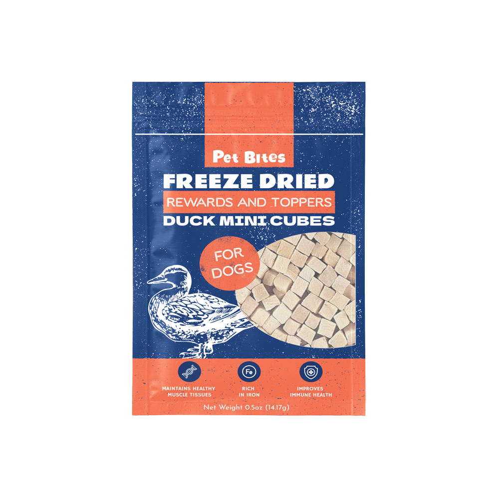 Pet Bites Freeze Dried Rewards & Toppers for Dogs 15g - Duck Cubes
