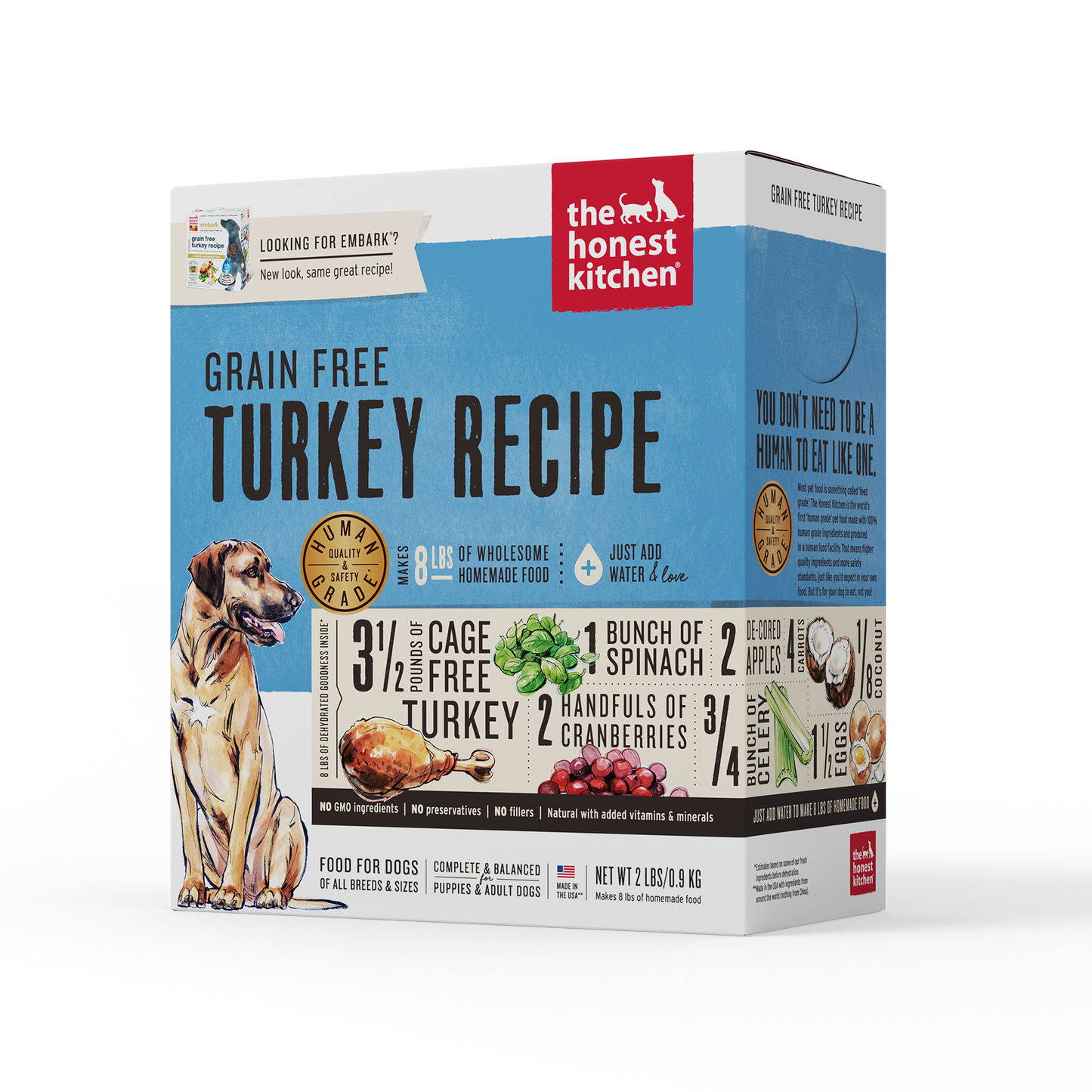 The Honest Kitchen Dehydrated Grain-Free Dog Food - Turkey Recipe (Embark) (2 Sizes)