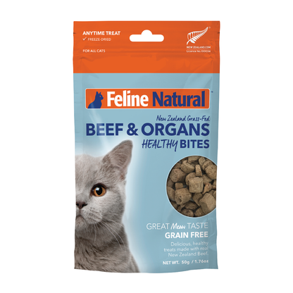 Feline Natural Freeze Dried Healthy Bites Cat Treats - Beef & Organs 50g