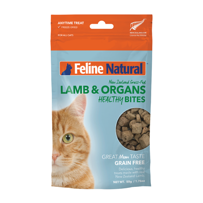 Feline Natural Freeze Dried Healthy Bites Cat Treats - Lamb & Organs 50g