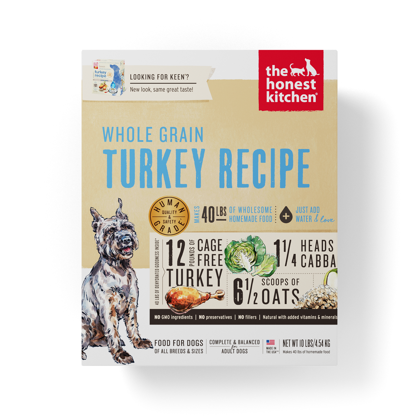 The Honest Kitchen Dehydrated Whole-Grain Dog Food - Turkey Recipe (Keen) (2 sizes)