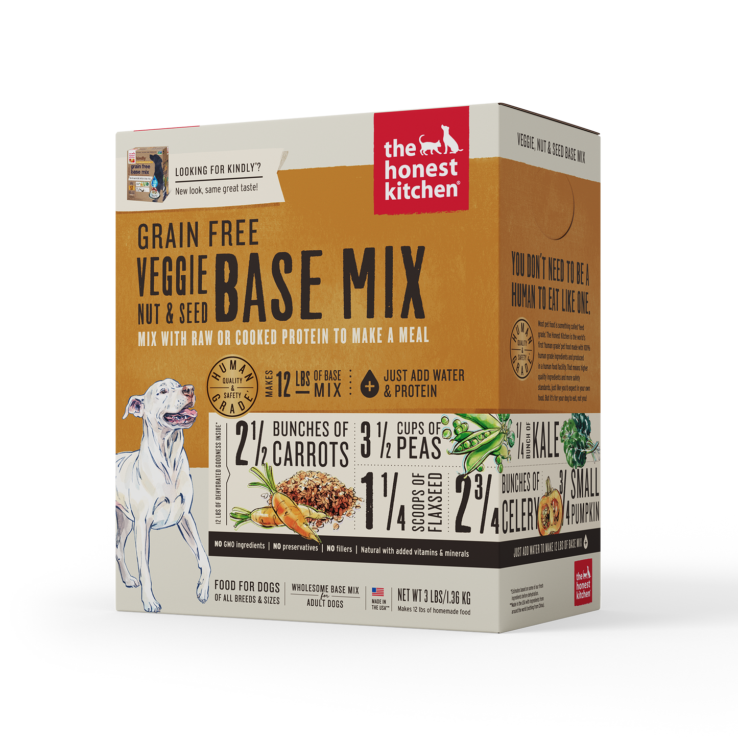 The Honest Kitchen Dehydrated Grain-Free Veggie, Nut & Seed Dog Base Mix (Kindly) (2 Sizes)