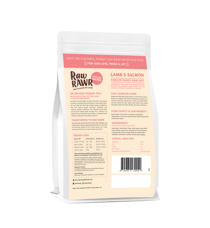 RAW RAWR Freeze Dried Salmon & Lamb Balanced Diet for Dogs & Cats (3 Sizes)